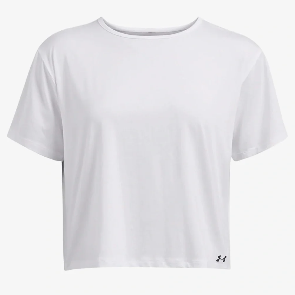 Under Armour Training Cropped Motion Top White Short Sleeve T-Shirt Size 1X - Picture 3 of 15